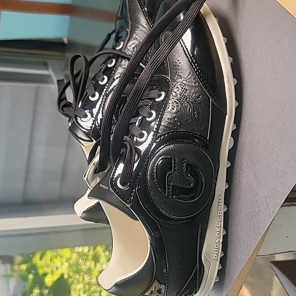 Duca Del Cosma Women's Golf Shoes Size 9 Black Patent Italian Leather - Picture 2 of 13